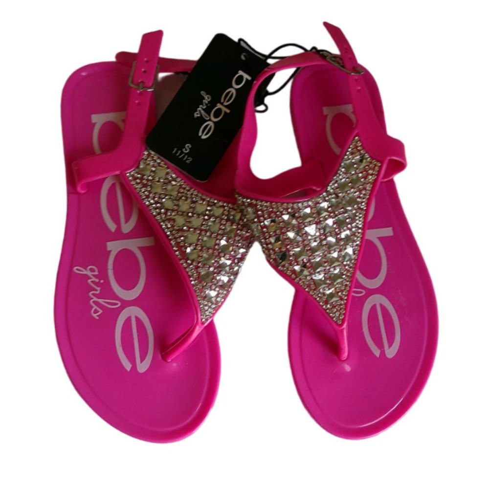 BeBe Girls Pink Rhinestone Sandals